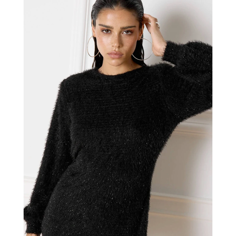 Refined Department Marjo Jurk Elegante Zwarte Jurk Black Dames
