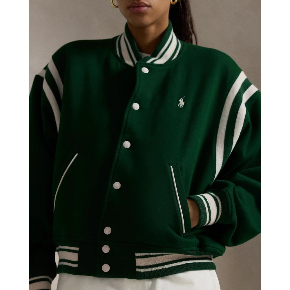 Polo Ralph Lauren Fleece Baseball Jack Green Dames