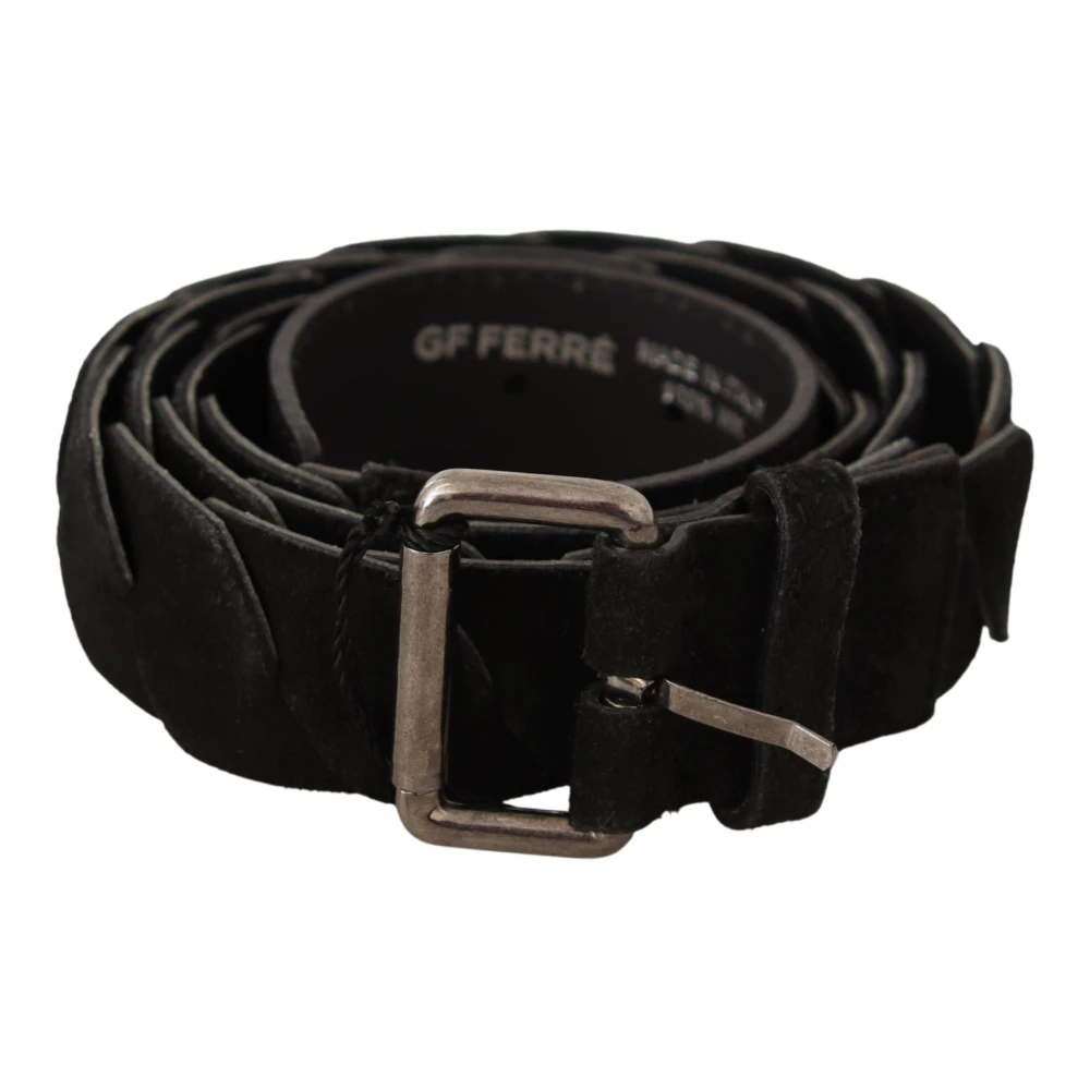 Gianfranco Ferré Black Belts, Male, One Size, Wx Silver Tone Buckle Waist Belt