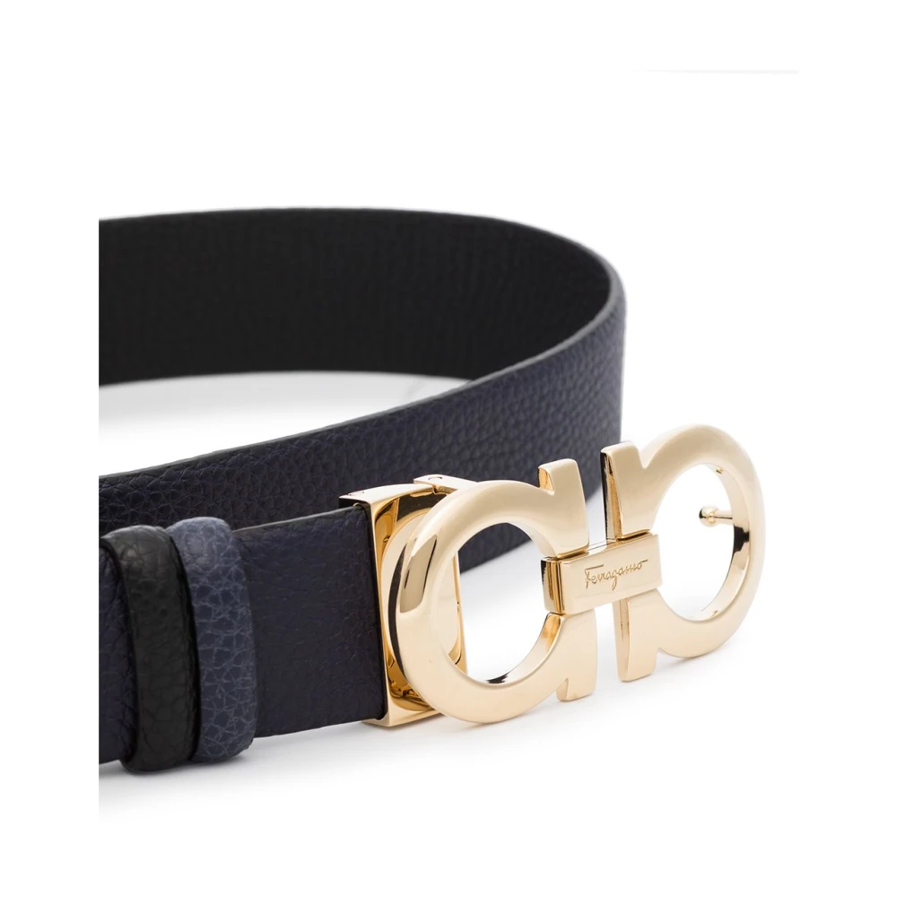 Salvatore Ferragamo Blauwe Gancini Leren Riem Blue Dames