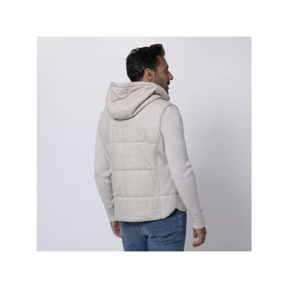 Gran Sasso Hooded Wool Blouson Jacket Beige Heren