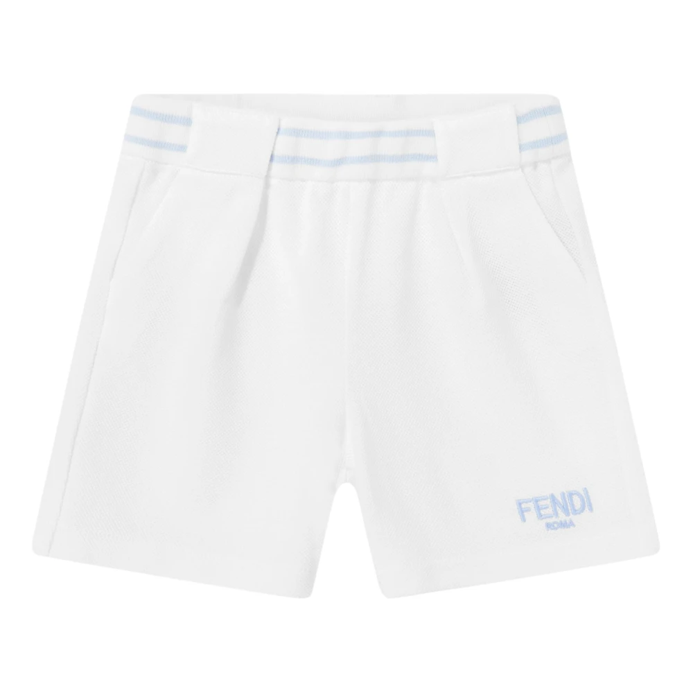 Fendi Logo Shorts - Male - Shorts - White - 9 M - Kids