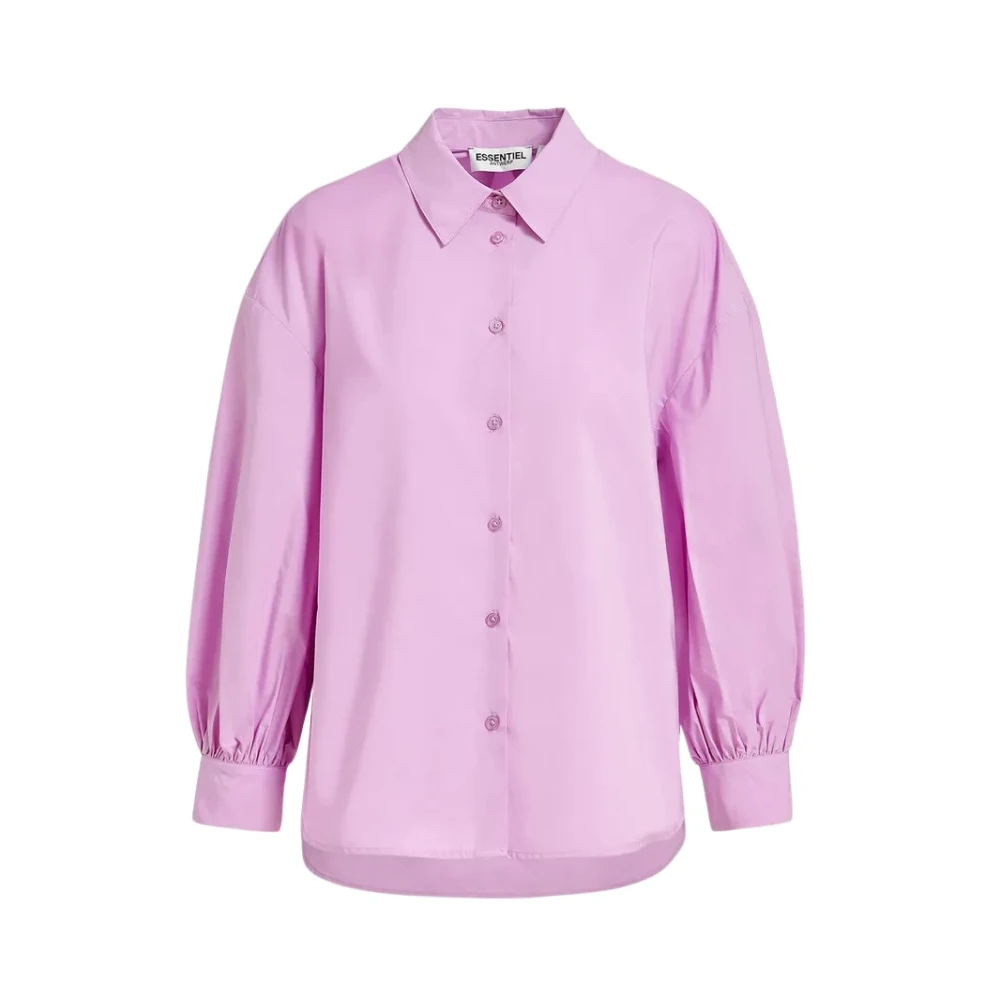 Essentiel Antwerp Puff Sleeve Button-Up Shirt Purple Dames