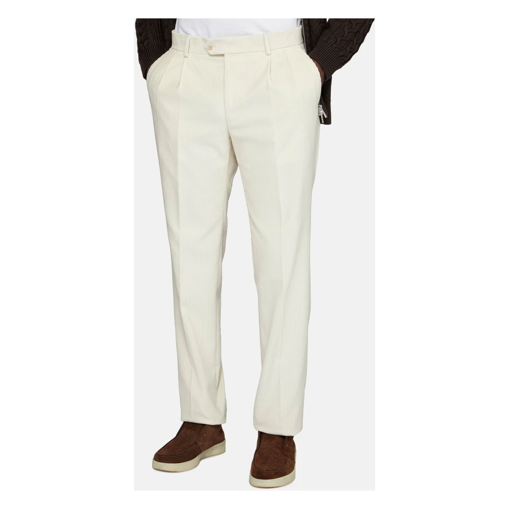Boggi Milano Katoenen Fluwelen Broek Beige Heren