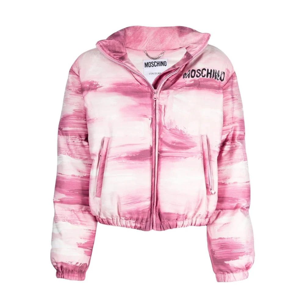 Moschino Pink Winter Jackets, Female, M, Nylon Jacket