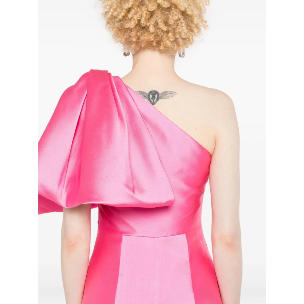 Solace London Roze Asymmetrische Boogjurk Pink Dames