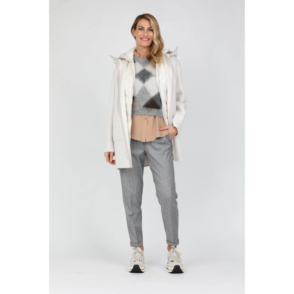 Gimo's Dubbele wollen jas met donsvest White Dames