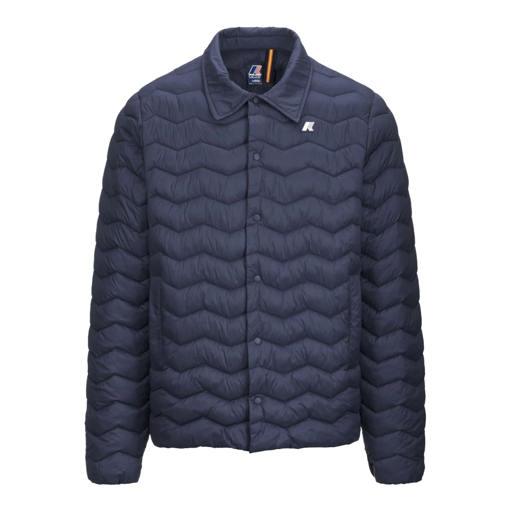 K-Way Uomo Blu Giacca Imbottita Calda