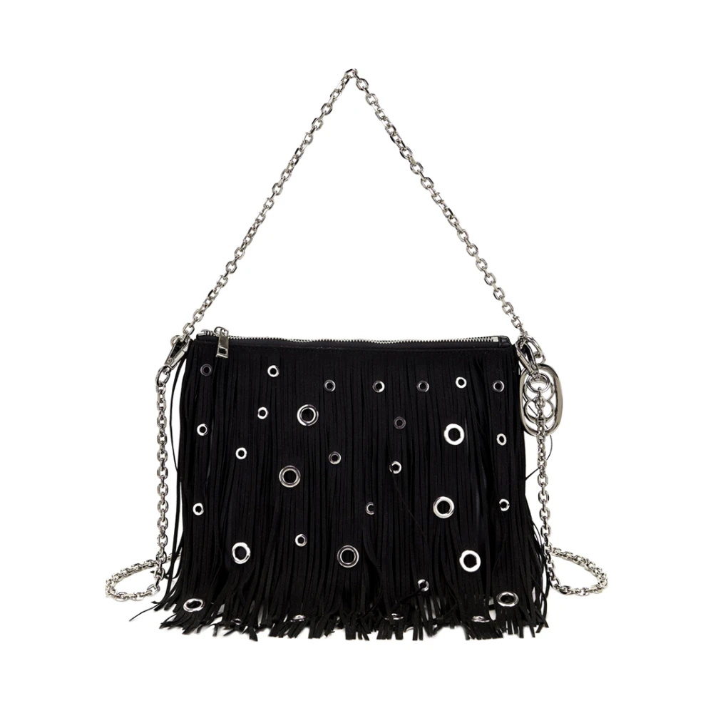 La Carrie Black Microfiber Suede-Effect Clutch Bag - Female - Shoulder Bags - One Size - Bags