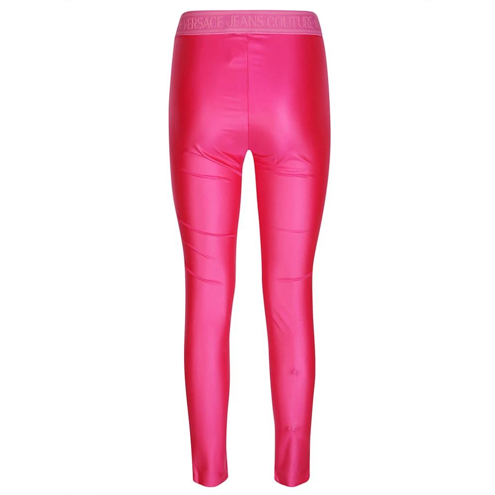Versace Jeans Couture Glanzende Kycra Leggings Pink Dames