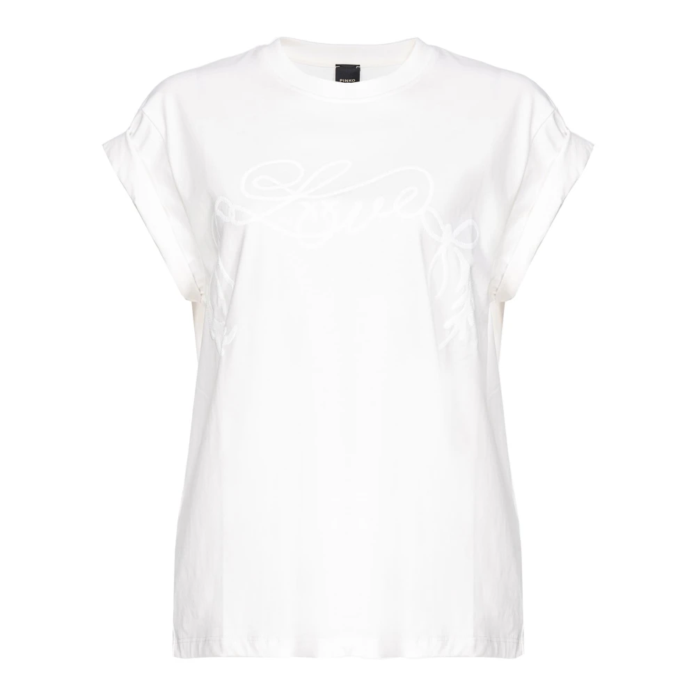 Pinko Witte Telesto T-shirt Jersey White Dames