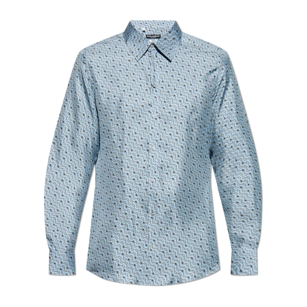 Dolce & Gabbana Zijden overhemd Blue Heren