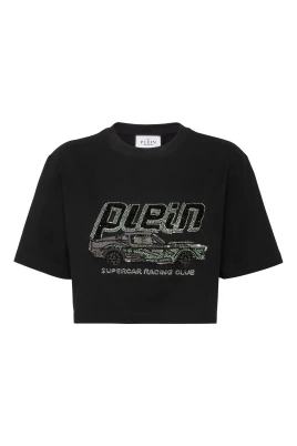 T-shirt Crop Plein Car