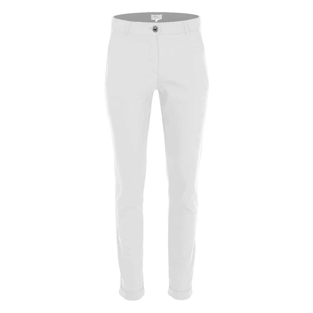 DNM Pure Stijlvolle Chino Broek Off White Dames
