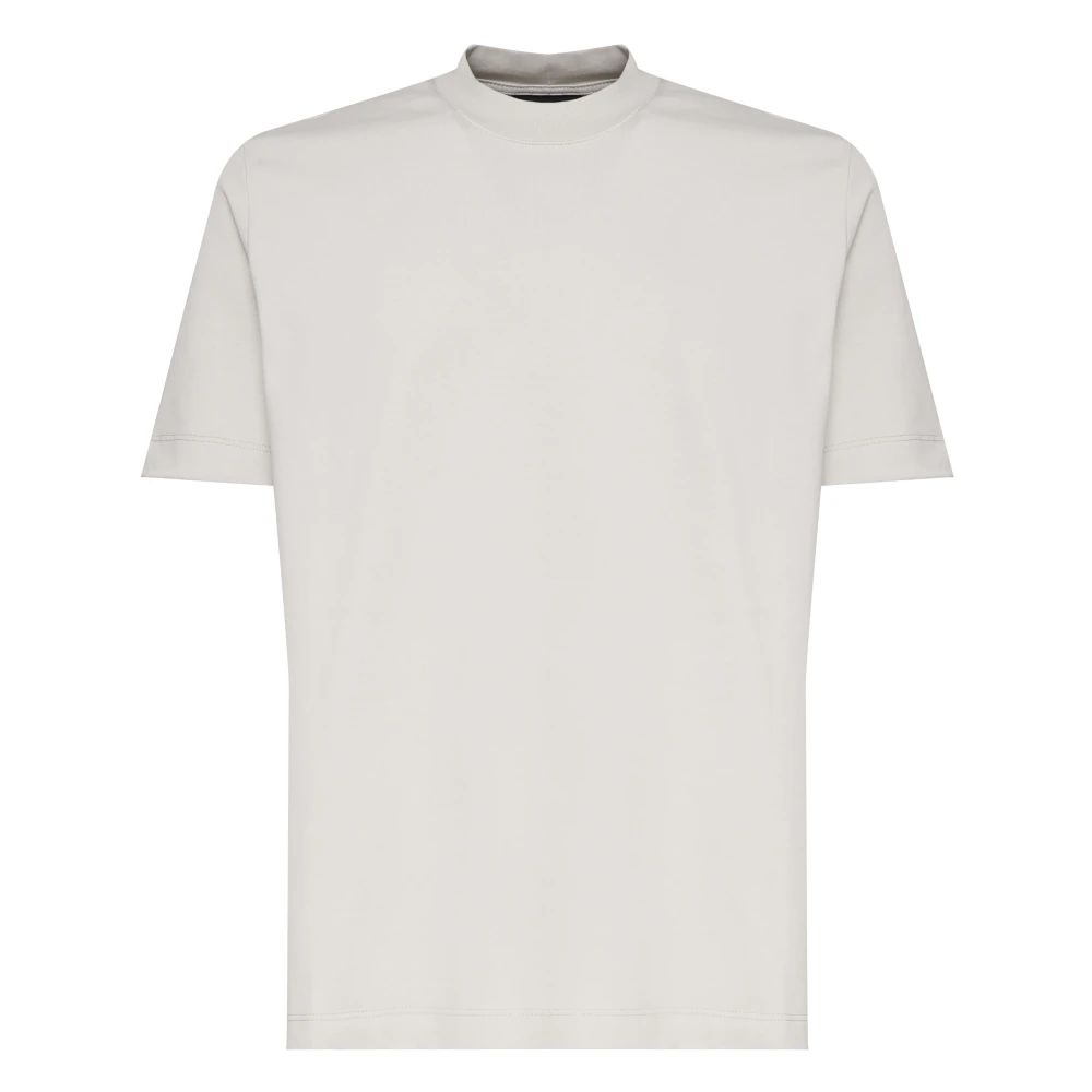 Giuliano Galiano Beige Katoenen T-shirt met Ronde Kraag Beige Heren