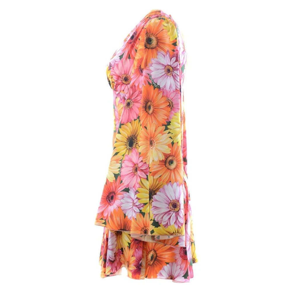Dolce & Gabbana Korte jurk met multicolor Daisy Flowers print Multicolor Dames