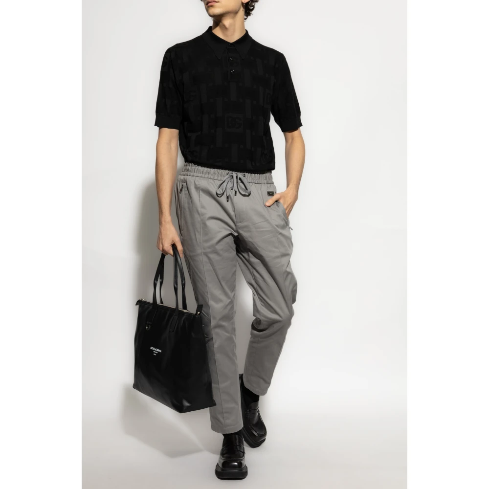 Dolce & Gabbana Zijden Polo Black Heren