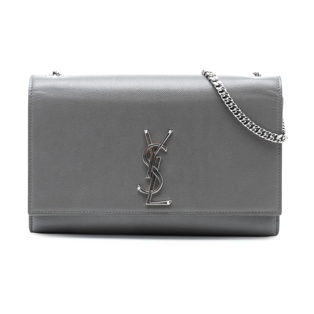 Saint Laurent Vintage Women's Gray Pre-Owned Chain Wallet