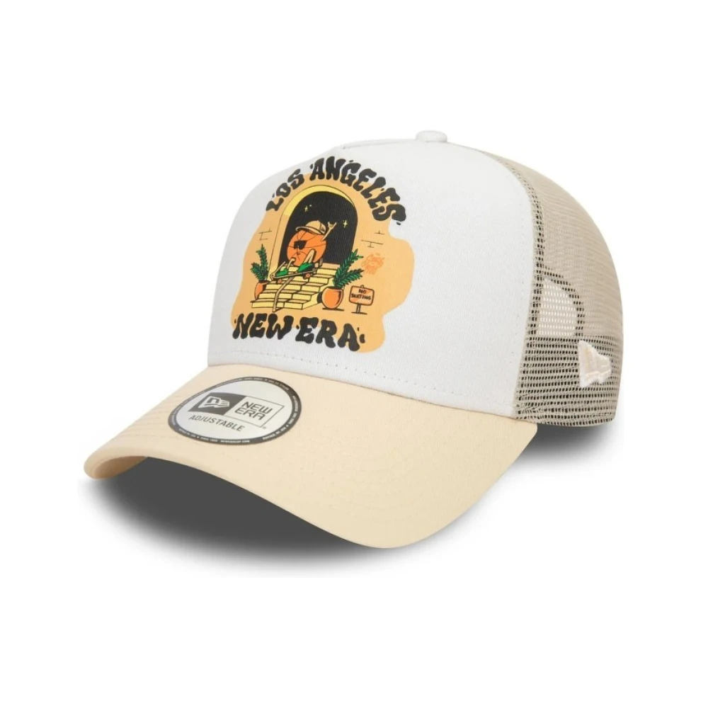 new era Beige Los Angeles Grafische Print Trucker Hoed Multicolor Heren