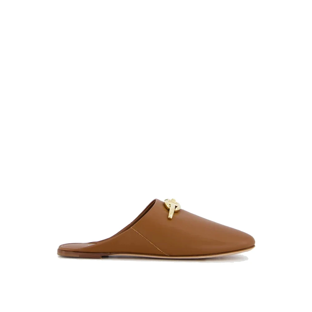 Valentino Garavani Women's Brown Vlogo Signature Leather Mules