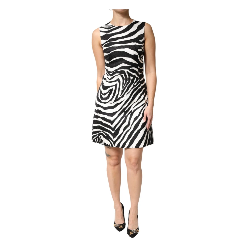 Dolce & Gabbana Black White Zebra Sleeveless A-line Dress - IT40|S - Image 2