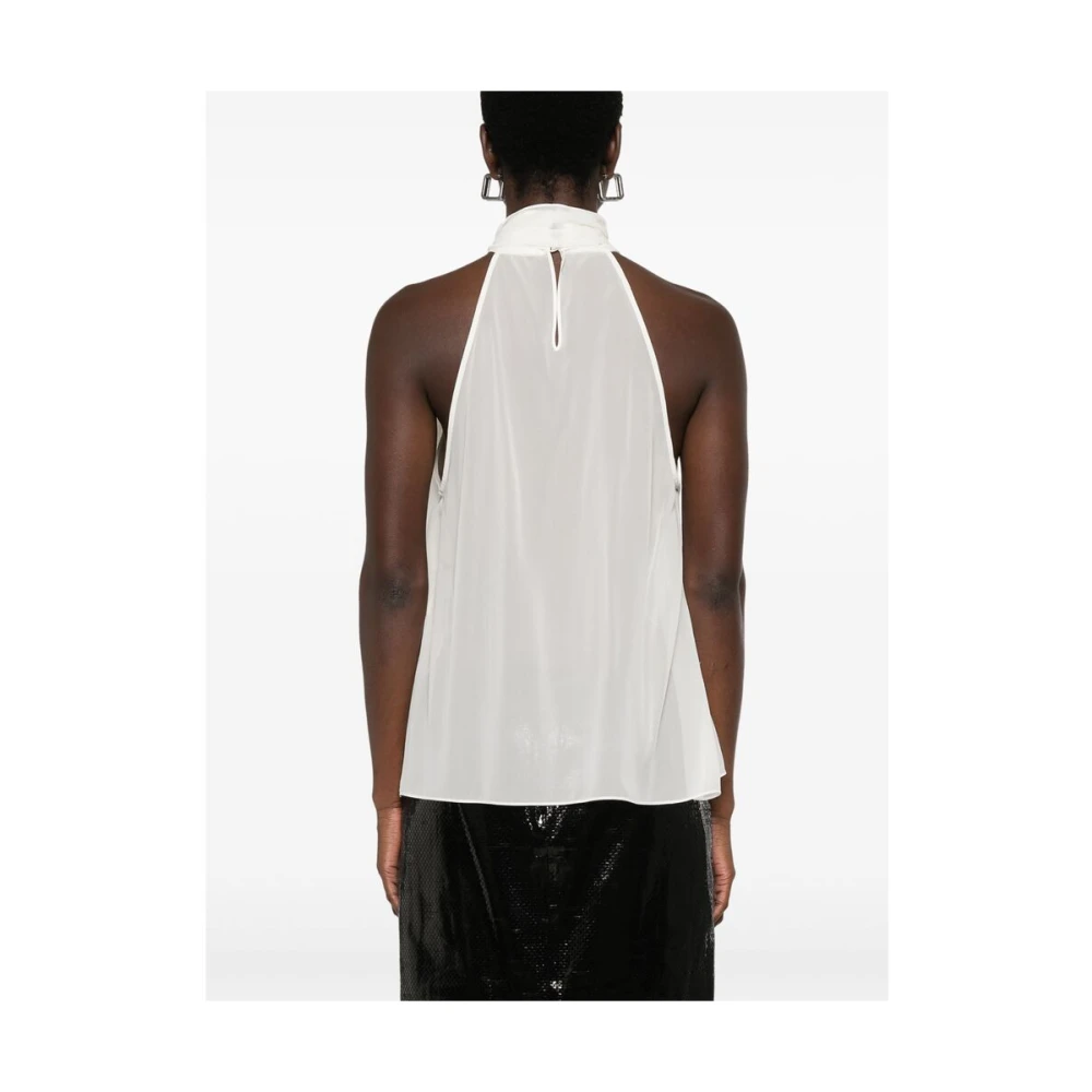 Tom Ford Mouwloze Shirt met Hoge Hals White Dames