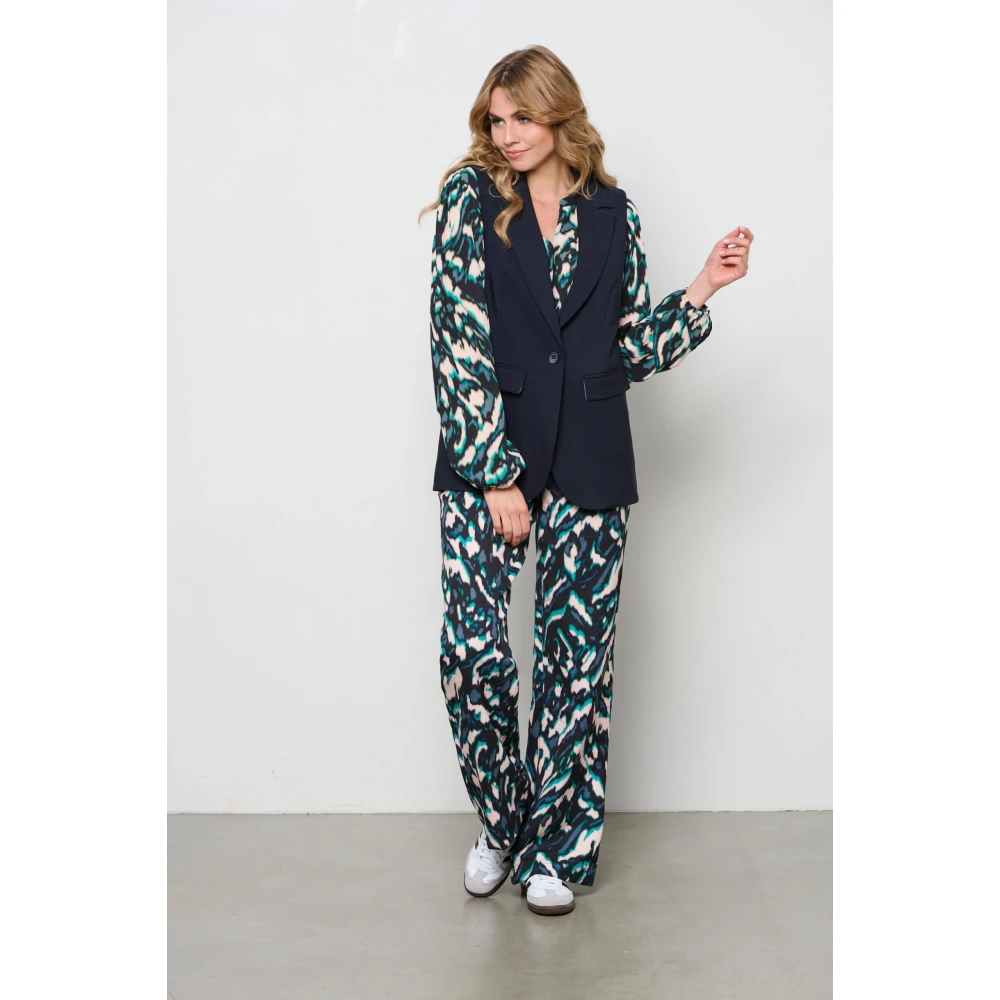&Co Woman Bloes met lange mouwen en V-hals Multicolor Dames