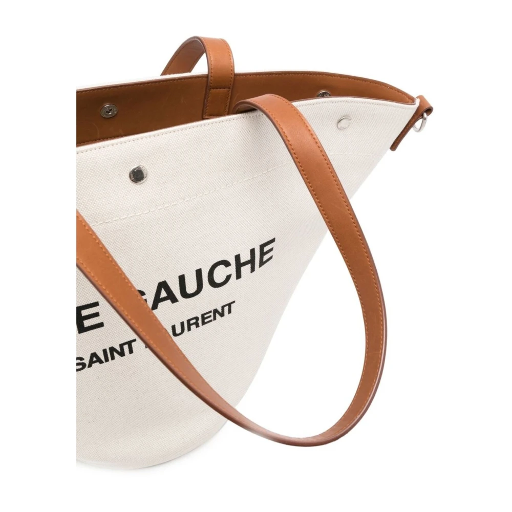 Saint Laurent Logo Panier Schoudertas White Dames
