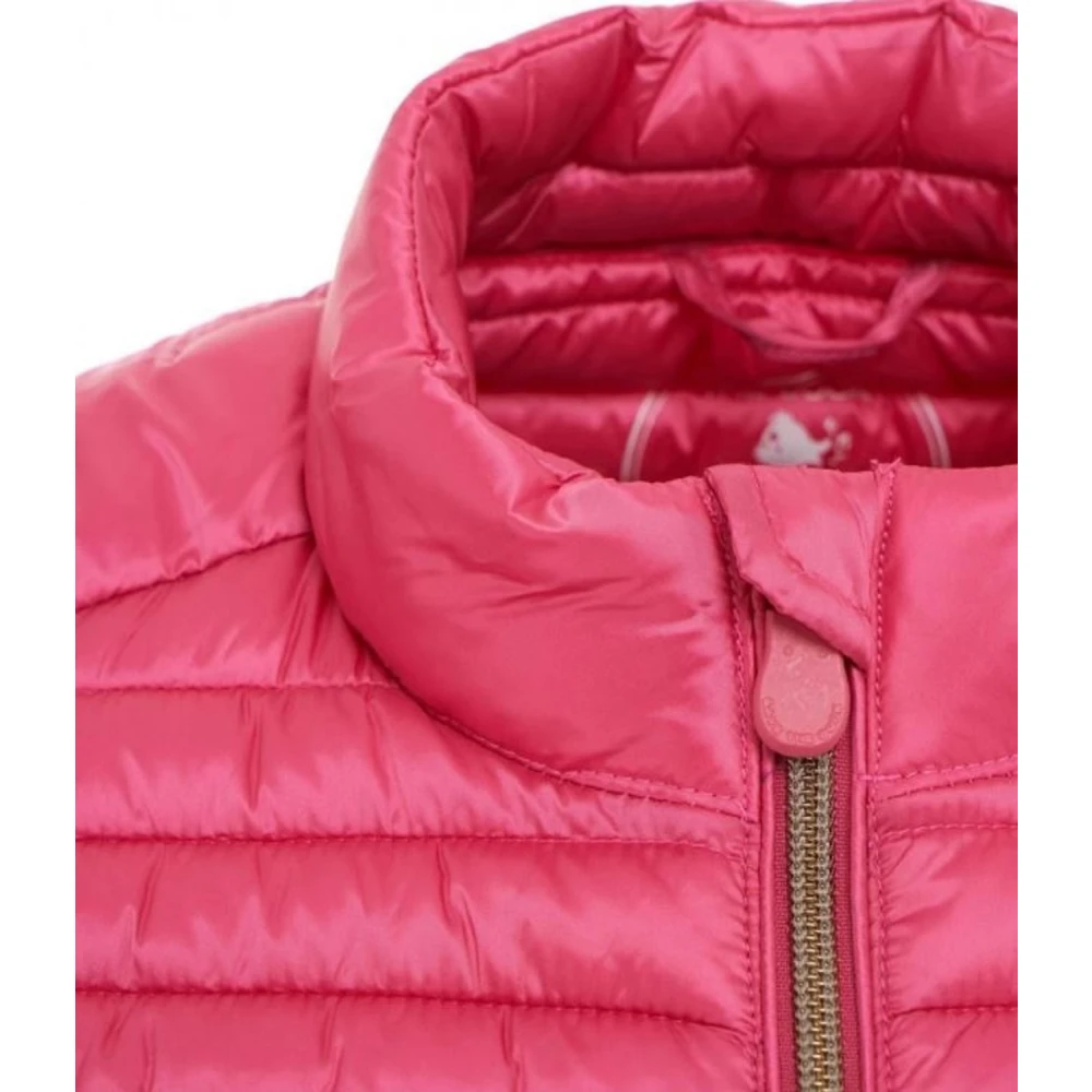 Save The Duck Mouwloze Jas met Gouden Rits Pink Dames