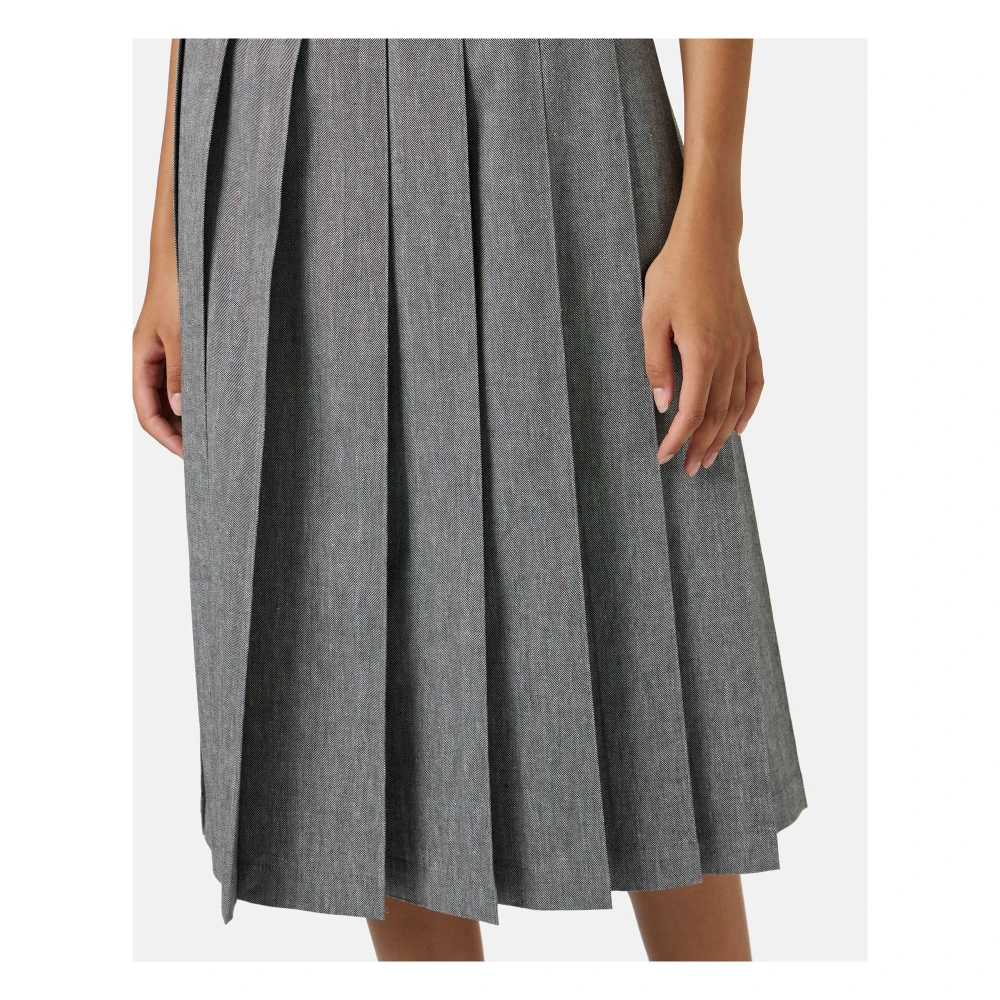 Iceberg Katoenen linnen visgraat plooirok met norHeren taille Gray Dames