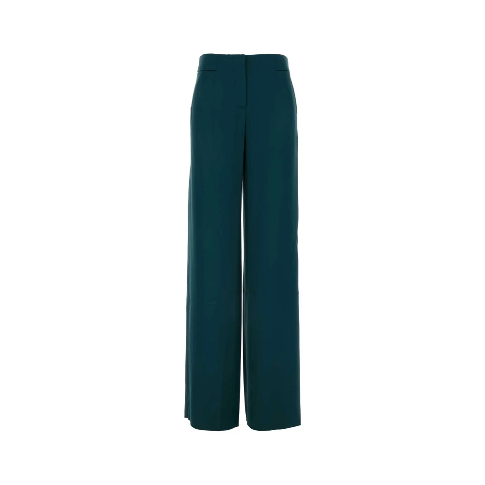 Giorgio Armani Elegante Smaragdgroene Wide-Leg Broek Green Dames