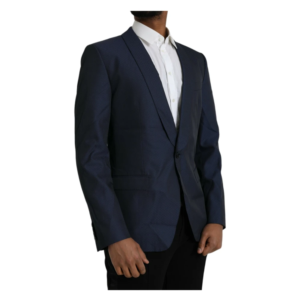Dolce & Gabbana Blauwe Martini Single Breasted Blazer Blue Heren