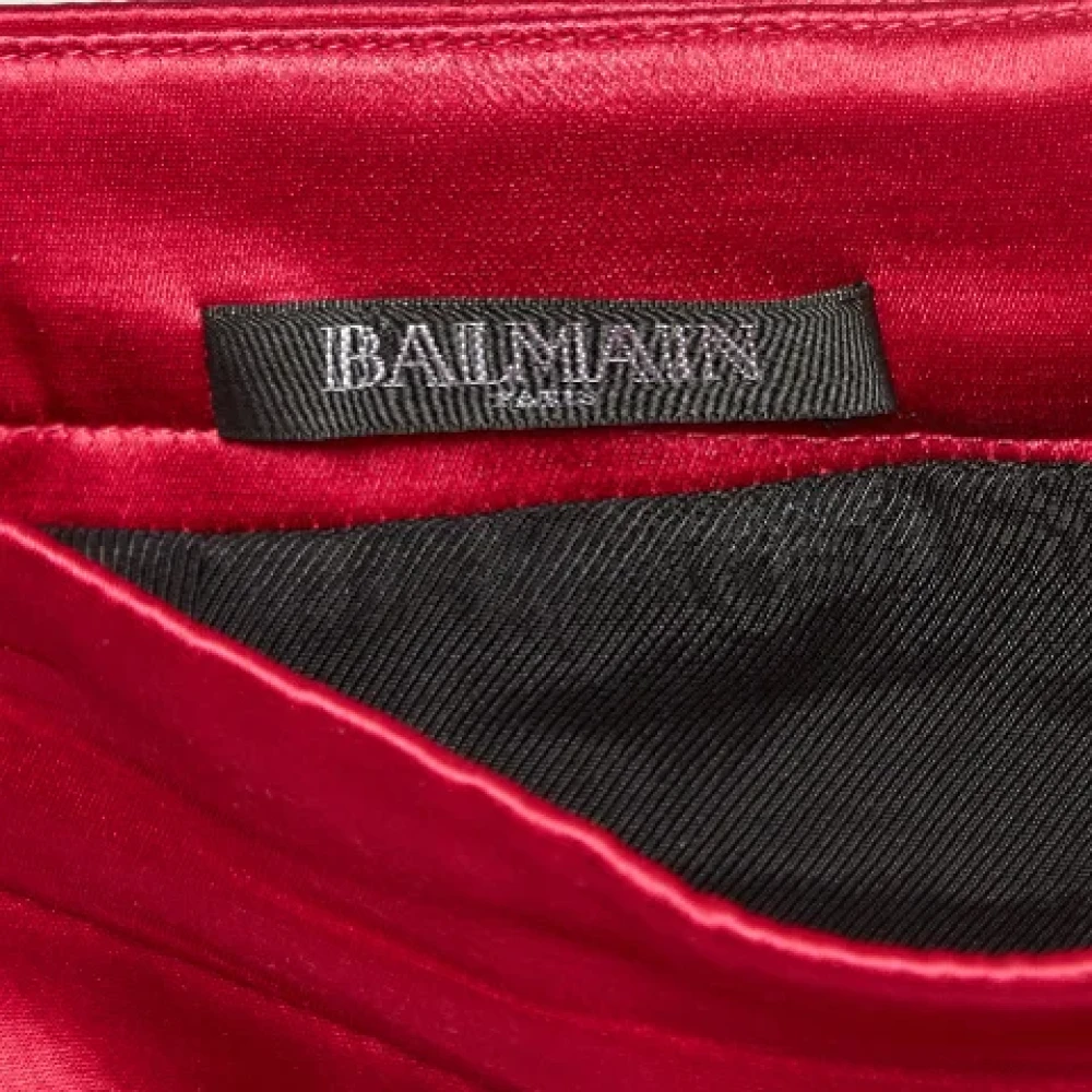Balmain Pre-owned Satin bottoms Pink Dames