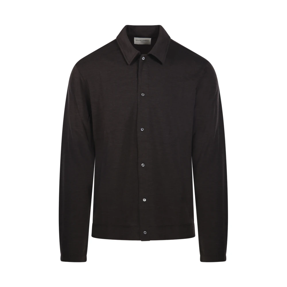 Officine Générale Donkere Koffie Cardigan Brown Heren