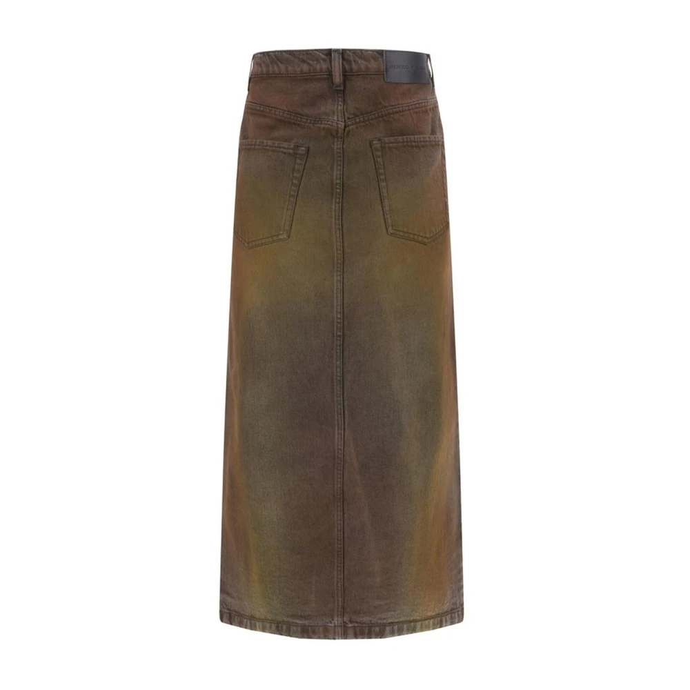 pinko Denim Midi Rok met Voor Split Multicolor Dames