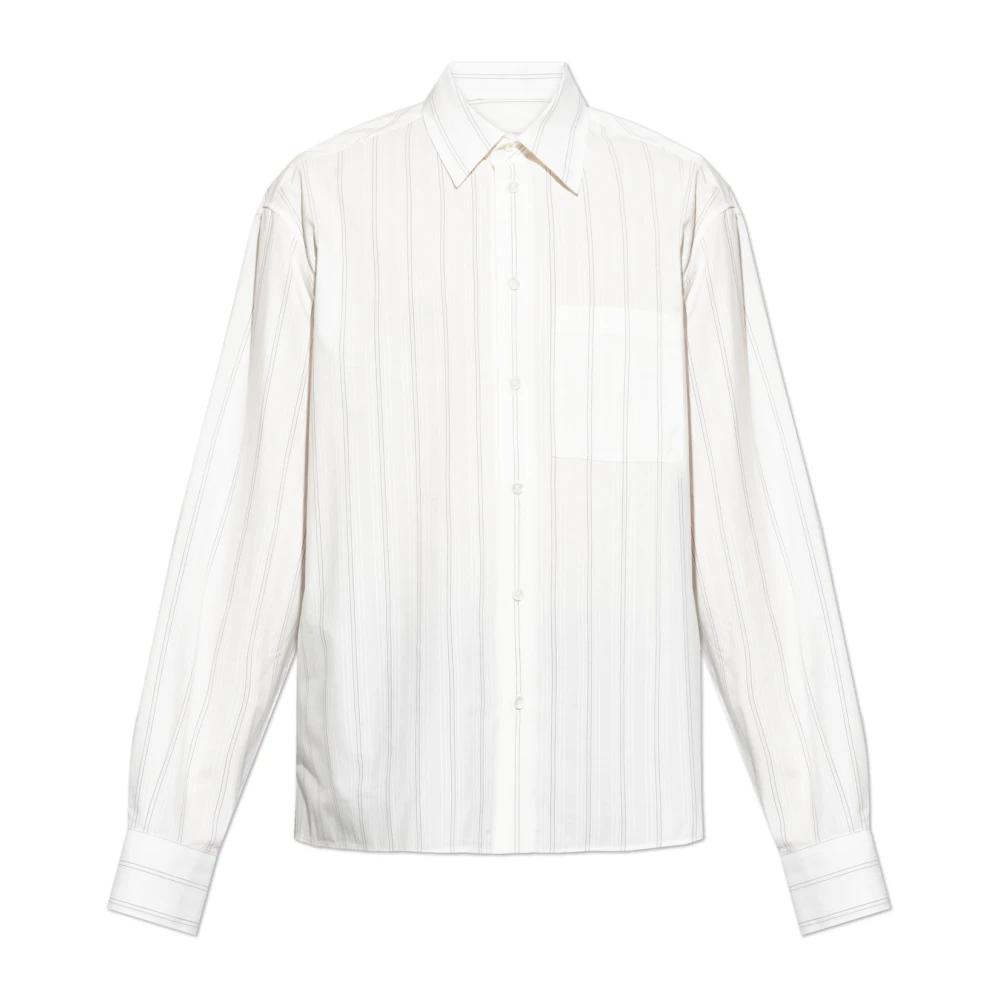 Lanvin Gestreept shirt White Heren