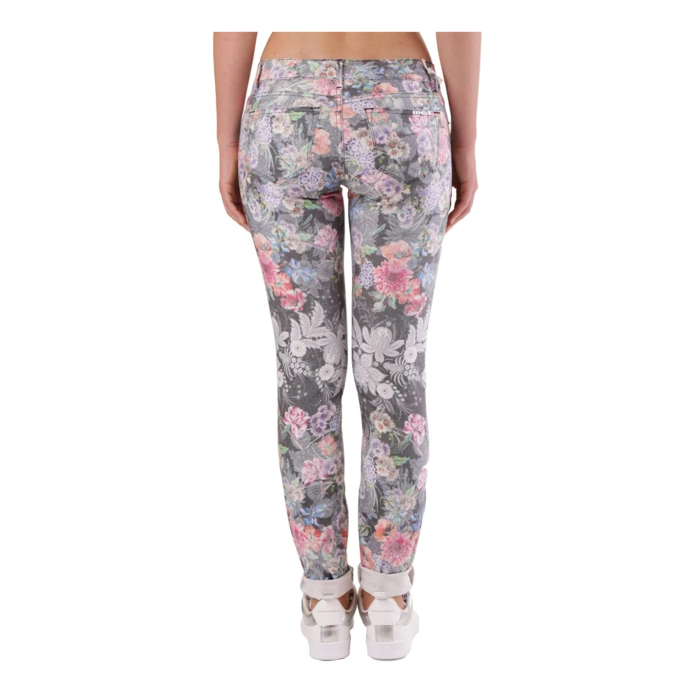 MET Bloemen Skinny Jeans Versleten Casual Stretchy Multicolor Dames