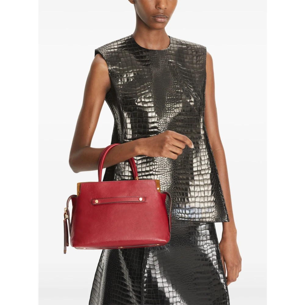 TORY BURCH Ruby Kleine Satchel Tas Red Dames
