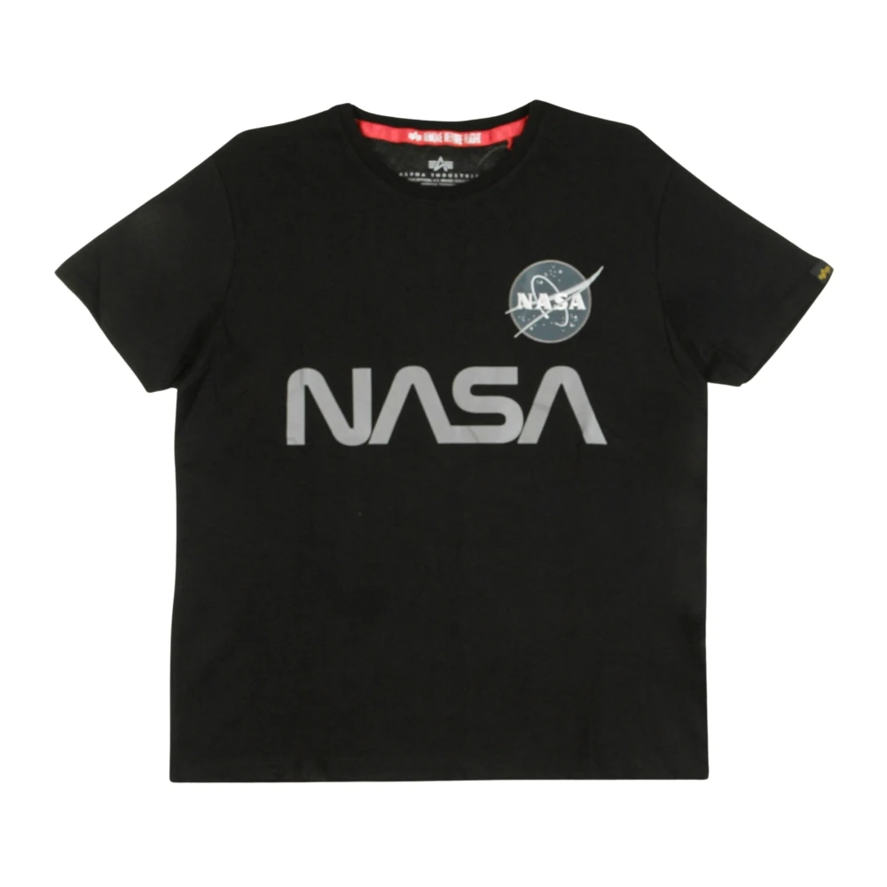 Alpha industries Nasa Reflecterend T-Shirt Black Heren