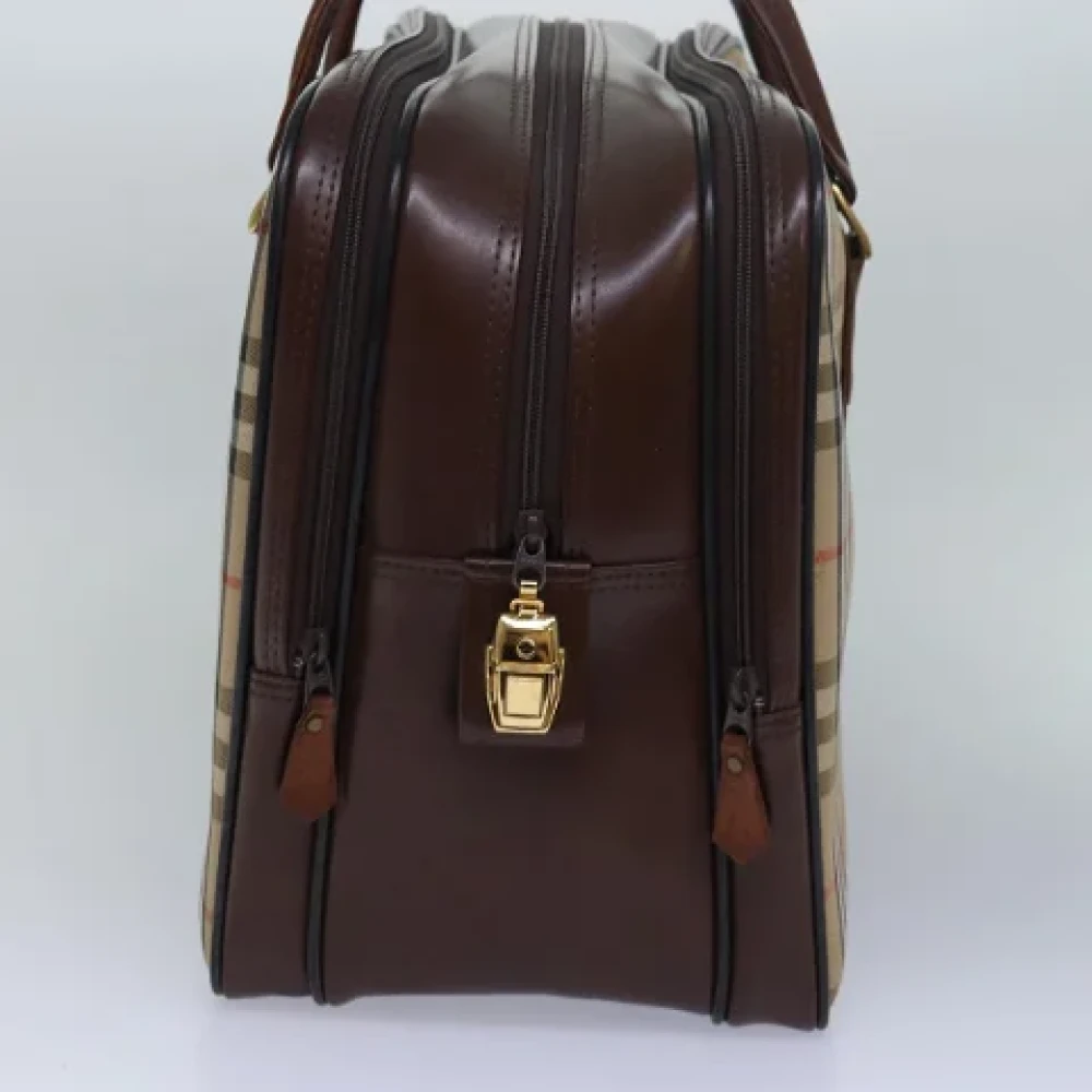Burberry Vintage Pre-owned Canvas travel-bags Beige Dames