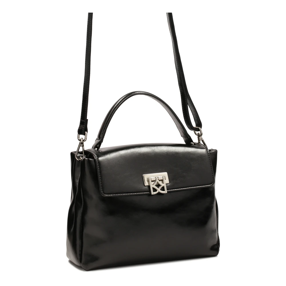 Kazar Leren handtas met decoratieve sluiting Black Dames