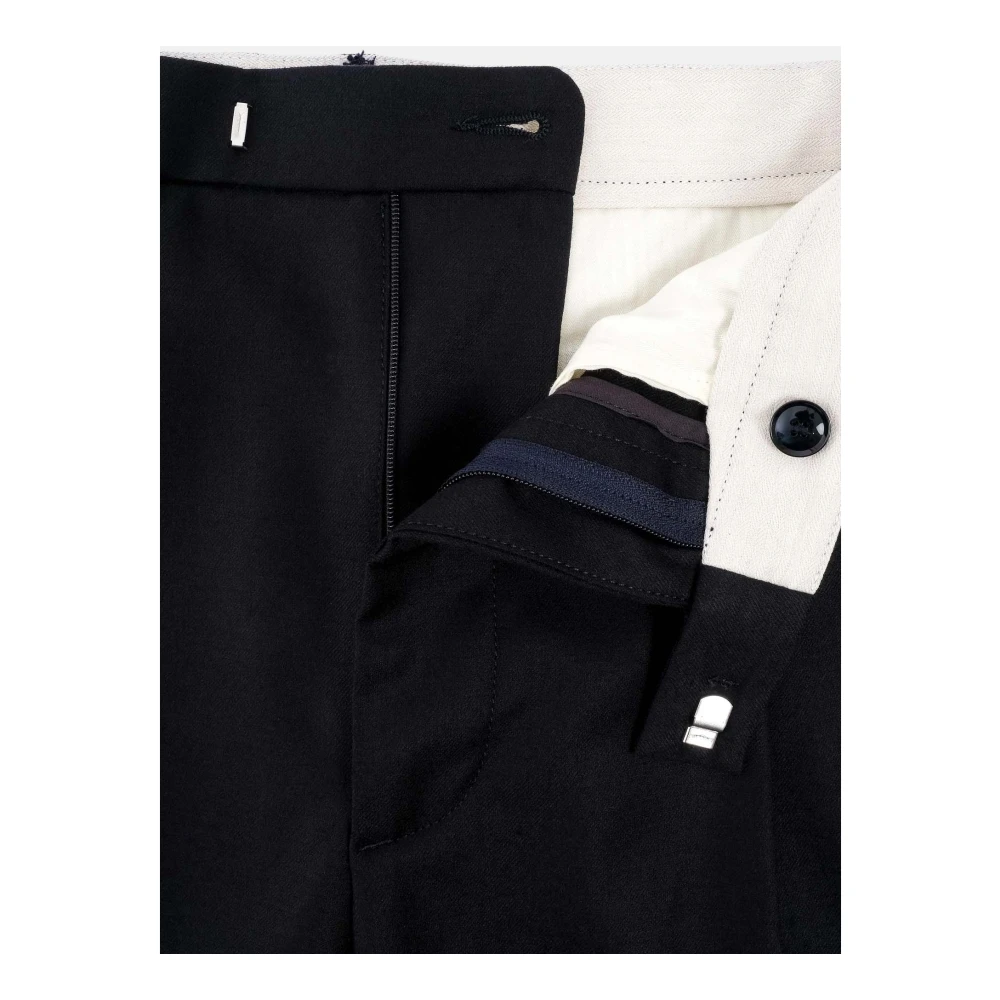 Barena Venezia Slimme wollen flanellen broek met verstelbare taille Blue Heren