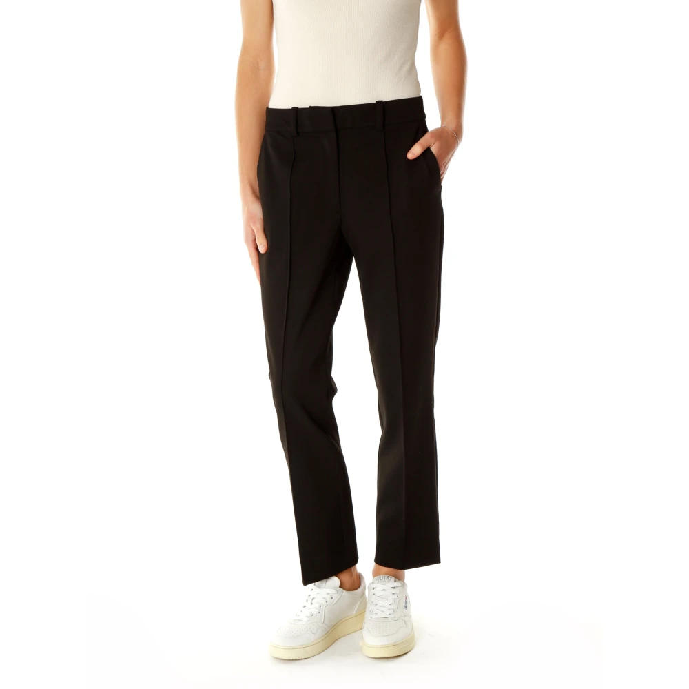 Samsøe Mid-rise broek met knopen en zakken Black Dames