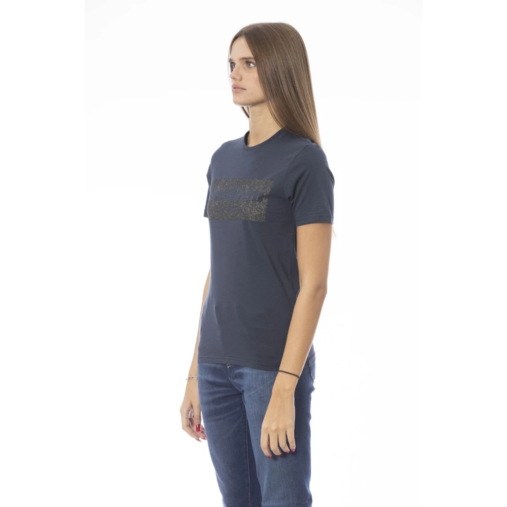Baldinini Trendy T-shirt met voorprint Blue Dames