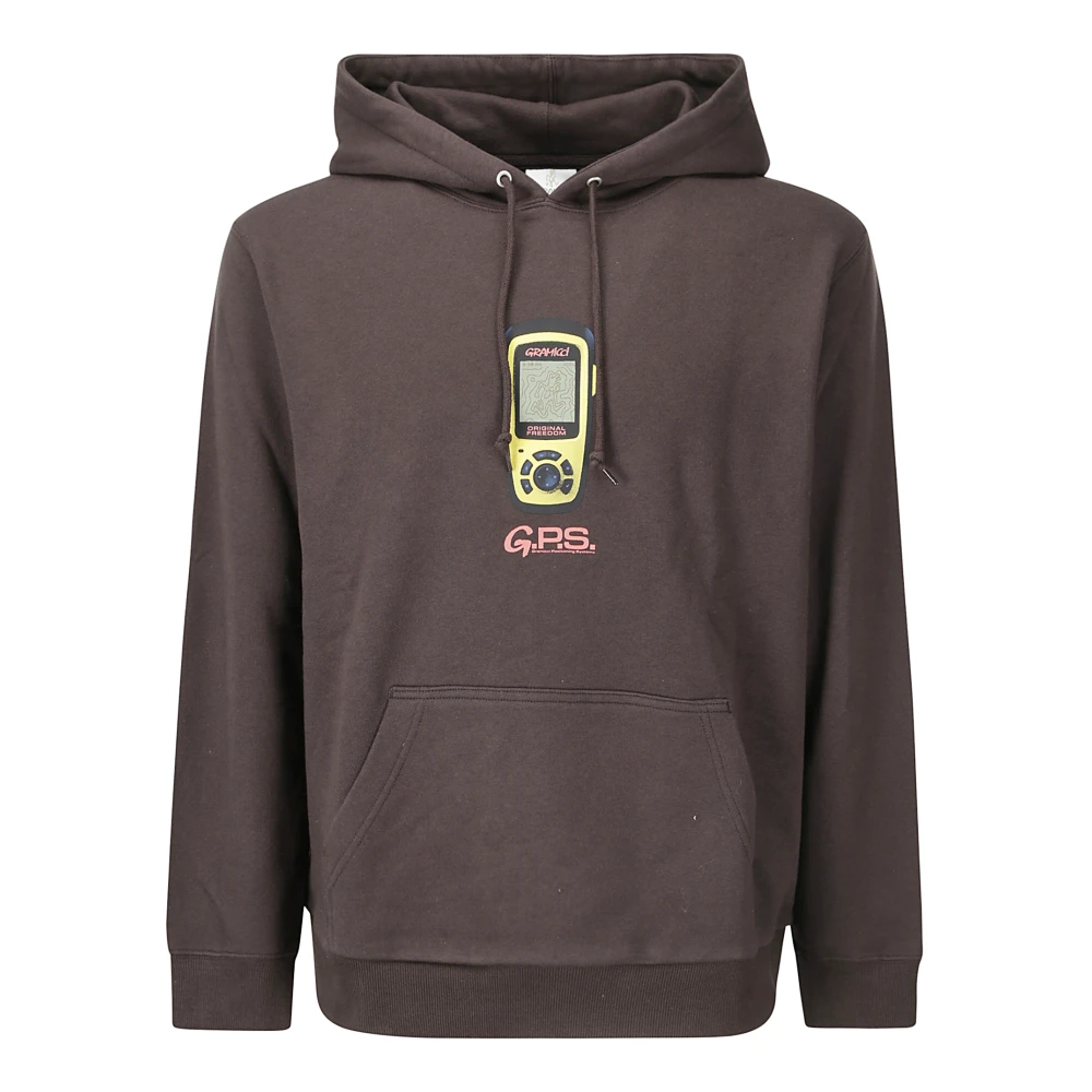 Gramicci Hoodie met voorprint Brown Heren