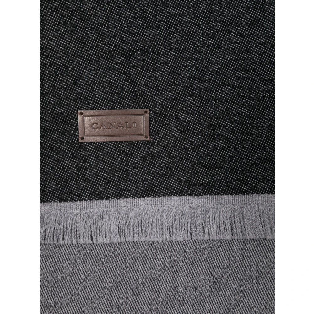 Canali Luxe Cashmere Sjaal Made in Italy Black Heren