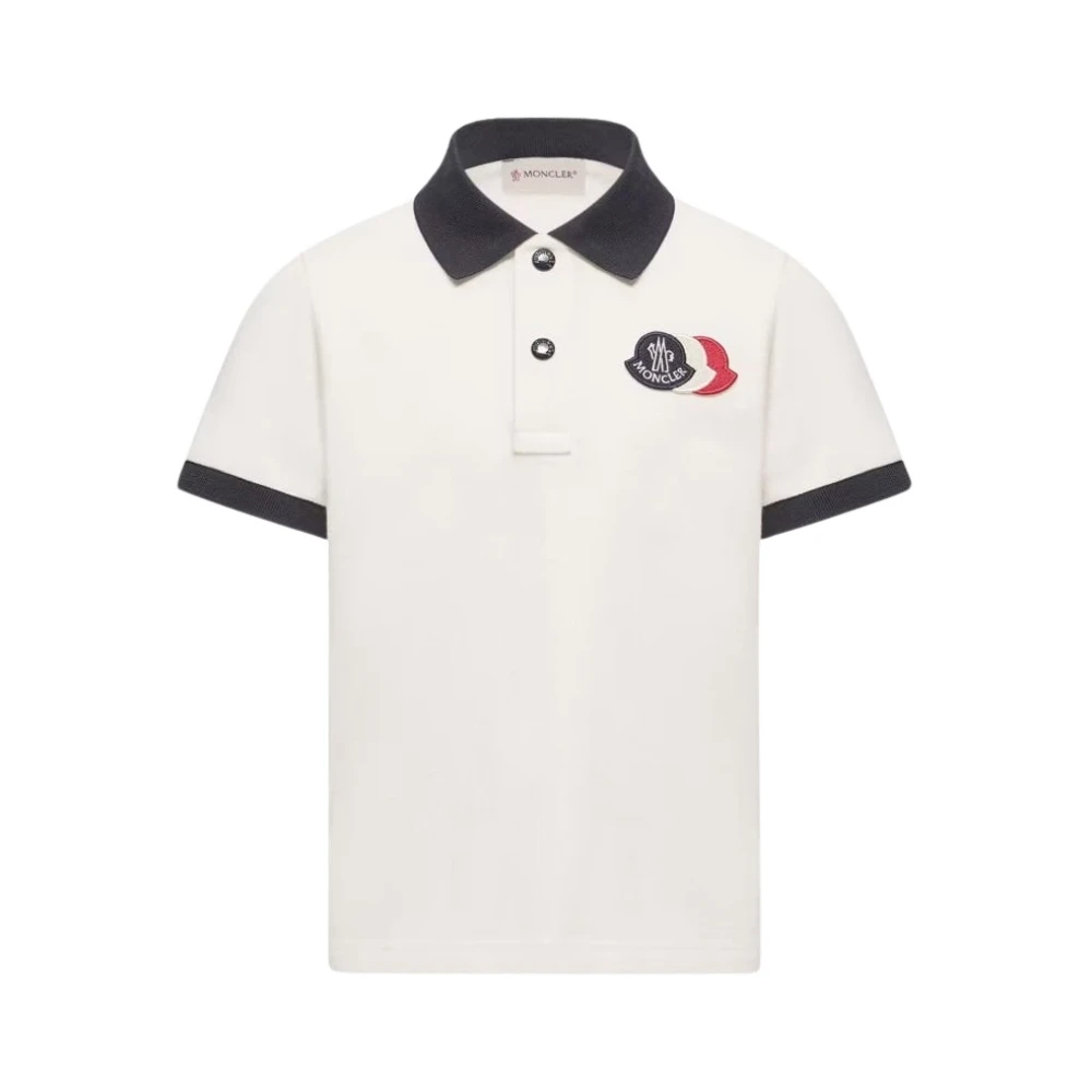 Moncler Cotton Piquet Polo Shirt for Kids, White, 6Y - Image 5