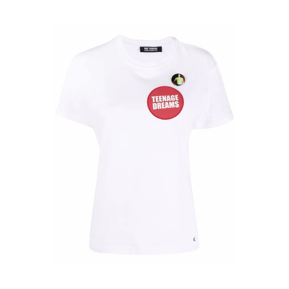 Raf Simons Teenage Dreams Patch Katoenen T-Shirt White Dames