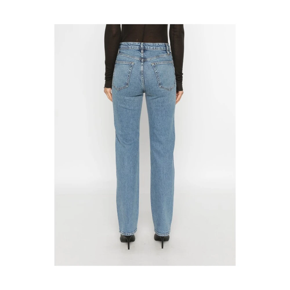 Frame Indigo Blauwe Denim High-Waisted Jeans Blue Dames