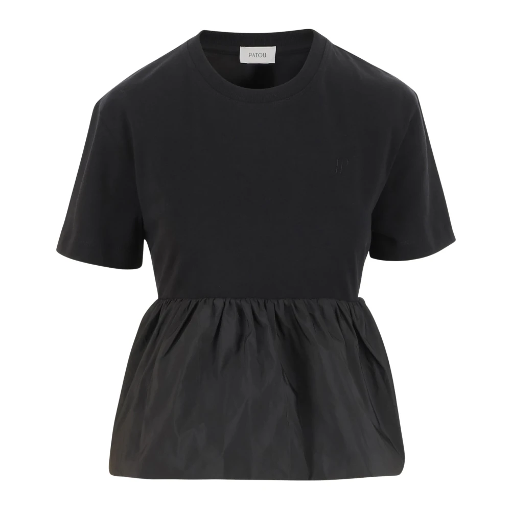 Patou Katoenen T-shirt met Volant Black Dames